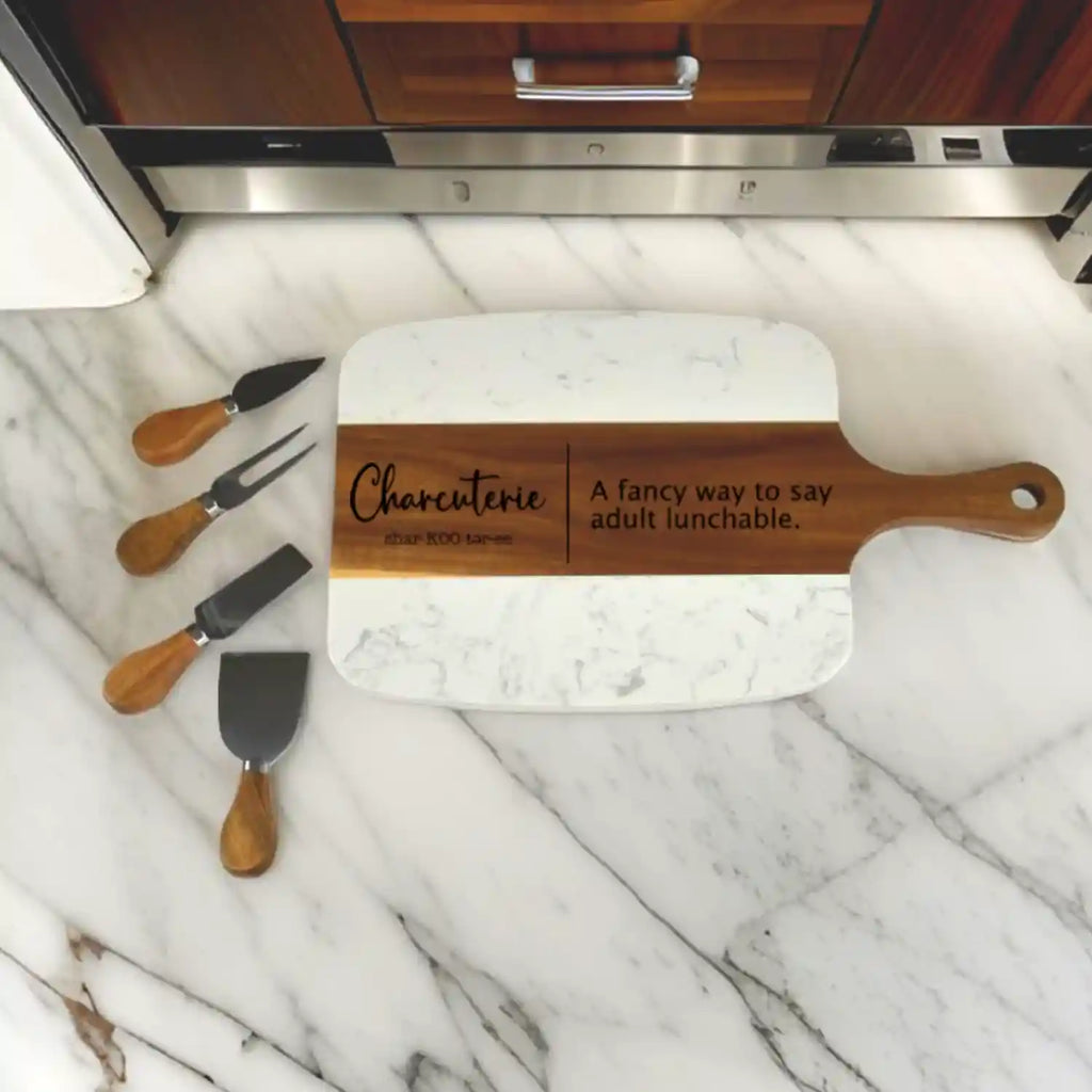 Wood and Marble Cutting Board