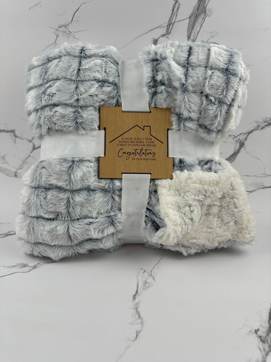 Reversible Micromink to Faux-Sherpa Tie-Dye Throw, 50" x 60