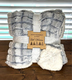 Reversible Micromink to Faux-Sherpa Tie-Dye Throw, 50" x 60