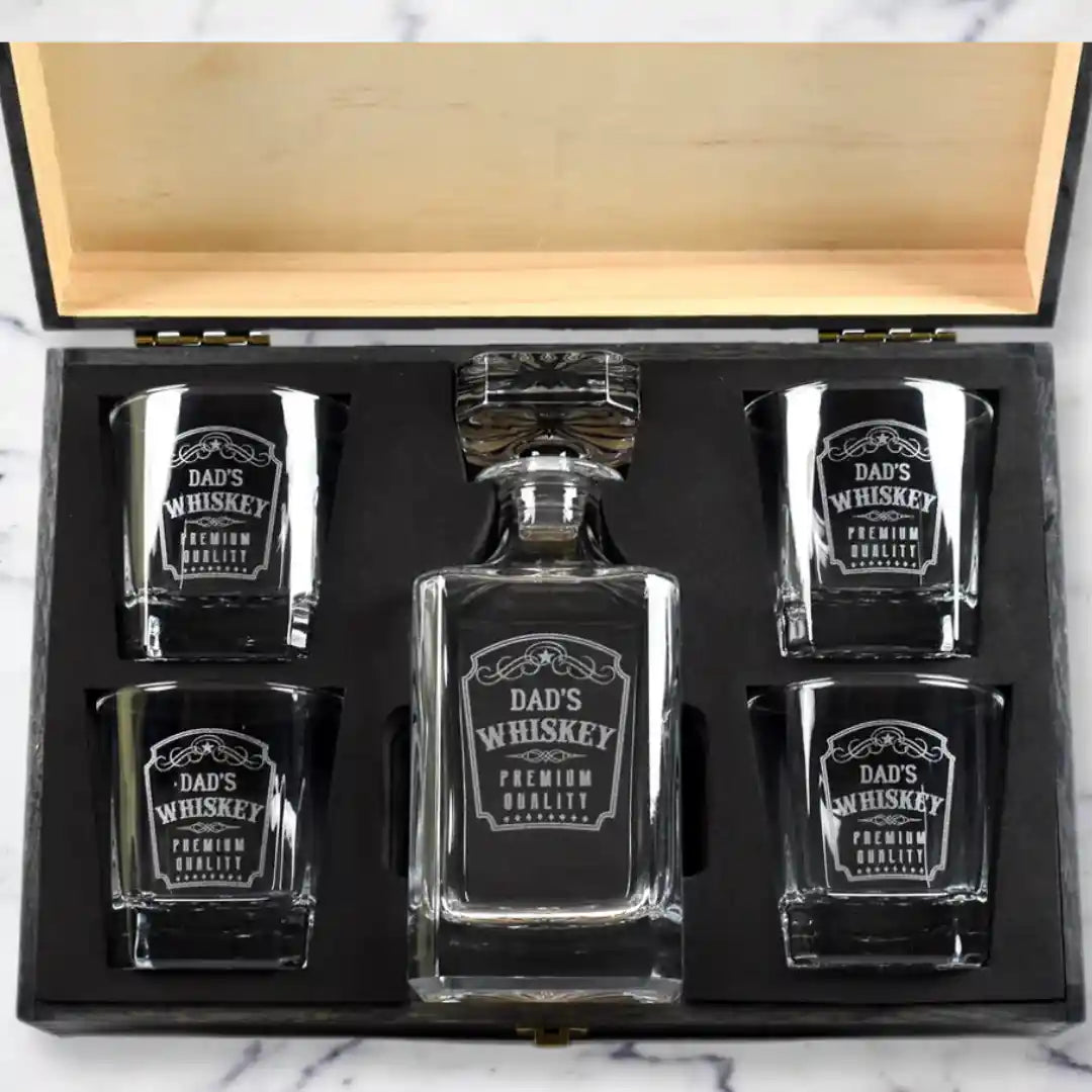 Engraved Decanters & Glass Sets 