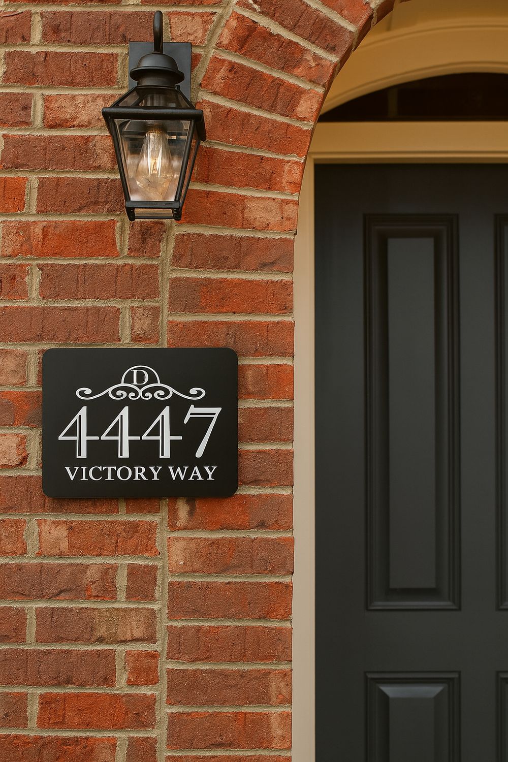 Custom UV-Printed Matte Black Aluminum Address Sign – 12” x 9”