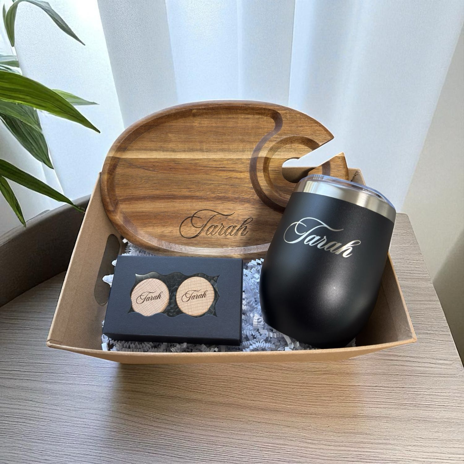 Custom Wine Snack Tray Bundle | Personalized Wine Gift