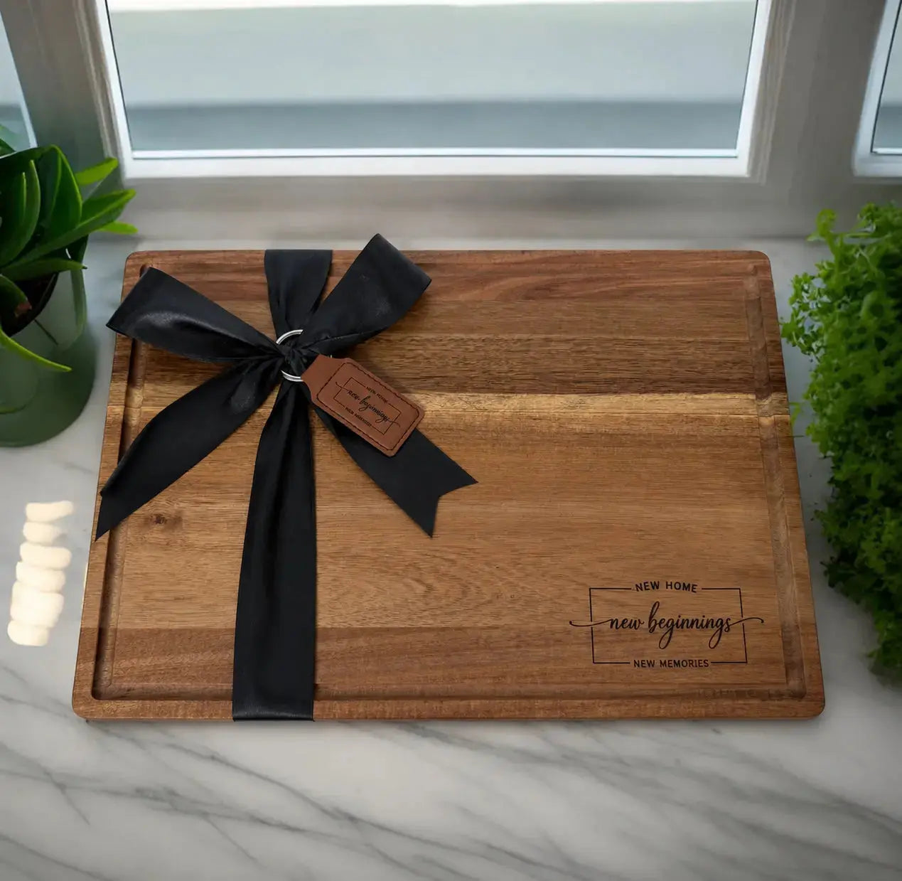 Personalized Thick Acacia Cutting Board | Premium Client Gift