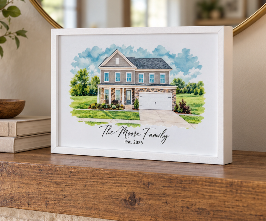 Personalized Watercolor Home Portrait | Realtor Closing & New Home Gift