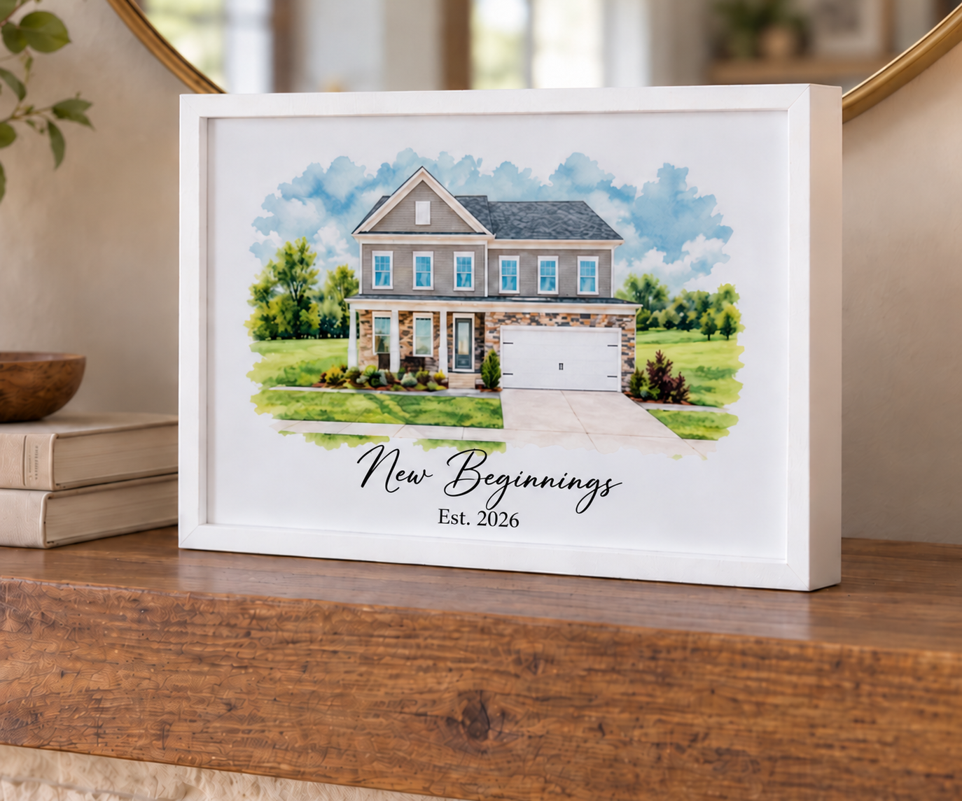 Personalized Watercolor Home Portrait | Realtor Closing & New Home Gift