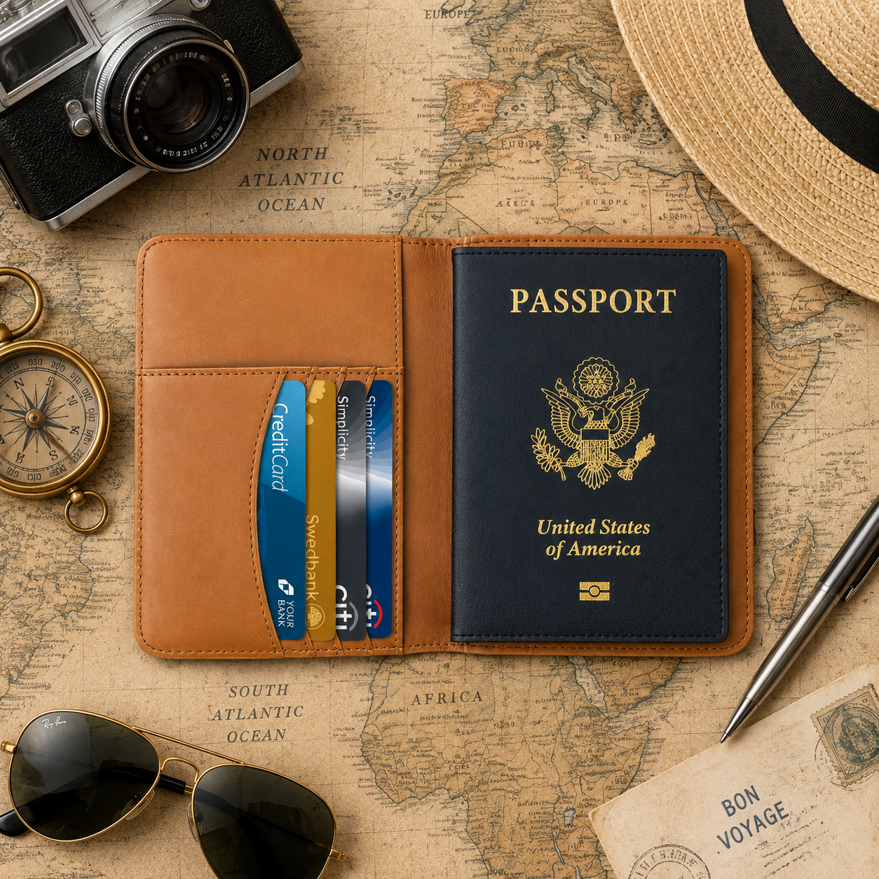 Travel Combo - Personalized Luggage Tag & Passport Holder