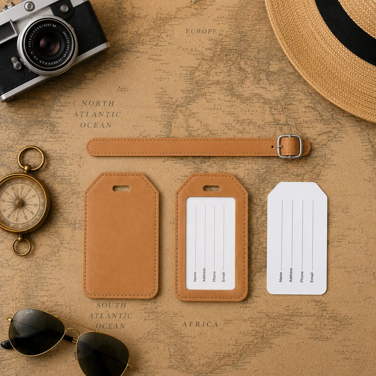 Travel Combo - Personalized Luggage Tag & Passport Holder