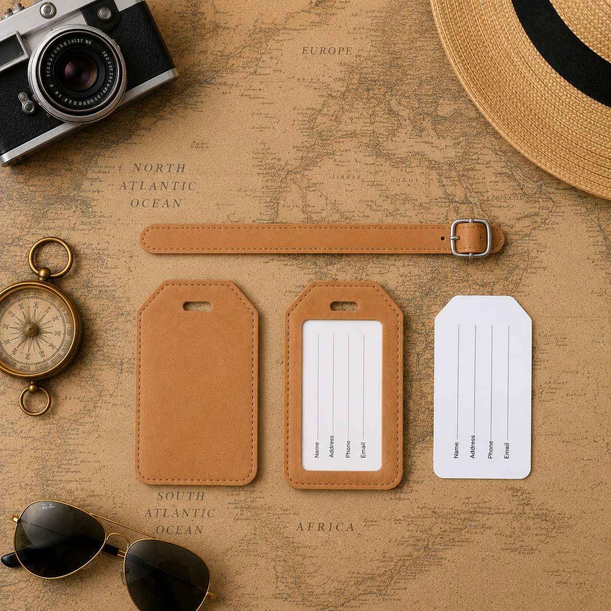 Travel Combo - Personalized Luggage Tag & Passport Holder