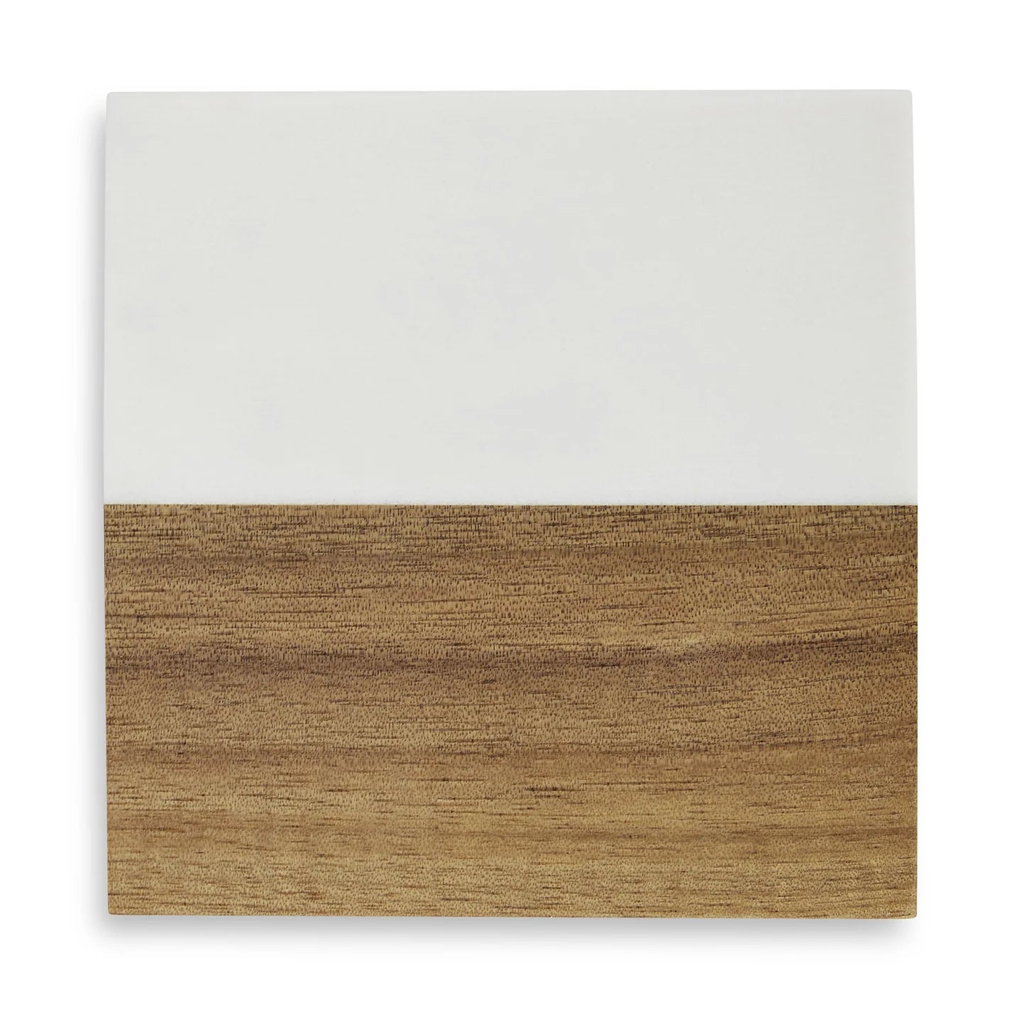 Personalized Marble and Wood Coaster Set