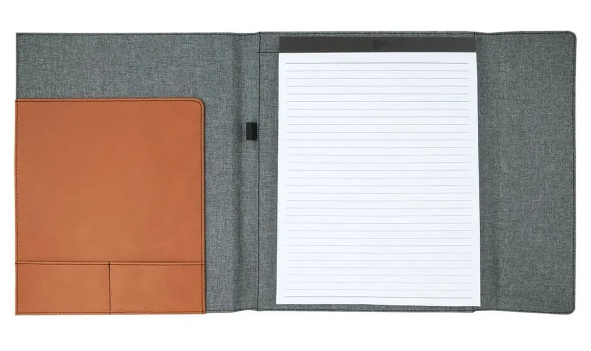 Portfolio Engraved 9 1/2" x 12 1/2" Leatherette with Engraved Pen