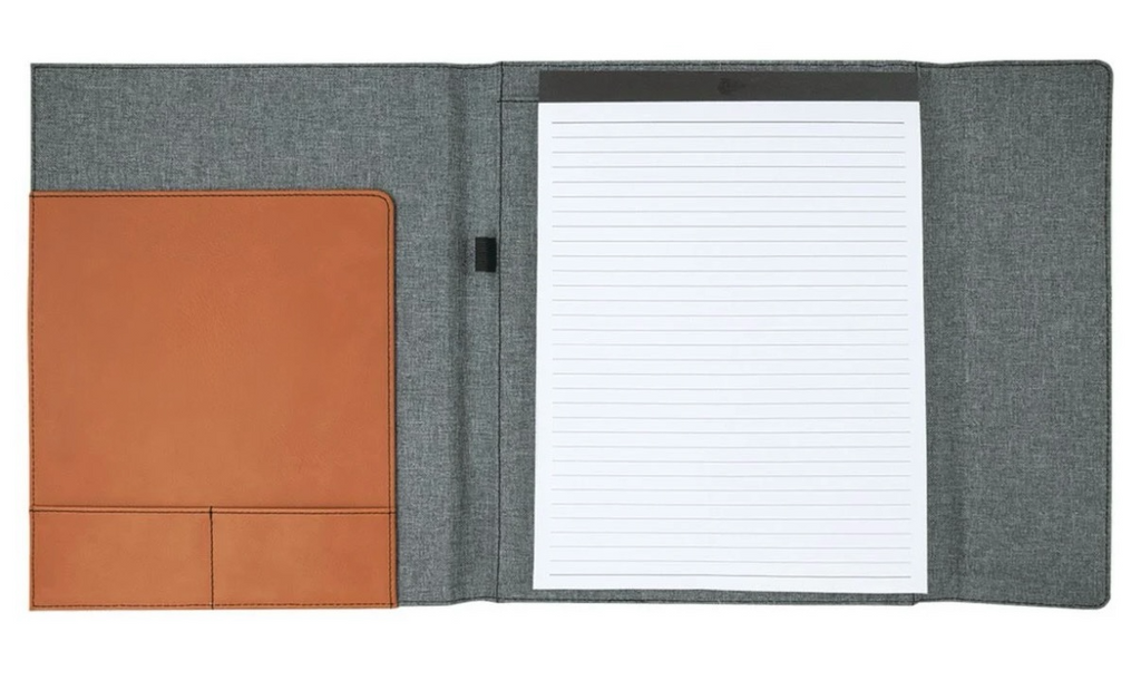 Portfolio Engraved 9 1/2 x 12 1/2 Leatherette with Engraved Pen