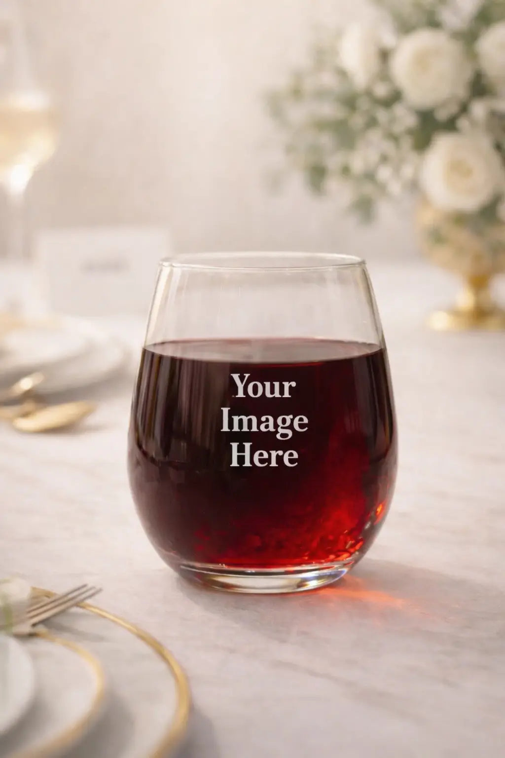 Custom UV Laser Engraved Stemless Wine Glasses