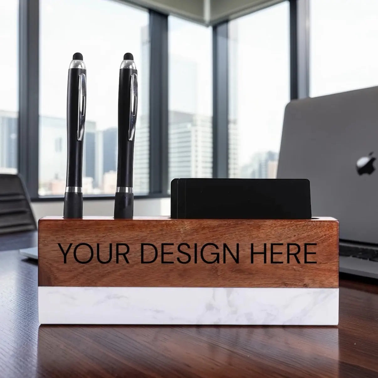 Marble & Acacia Custom Desk Name Plate