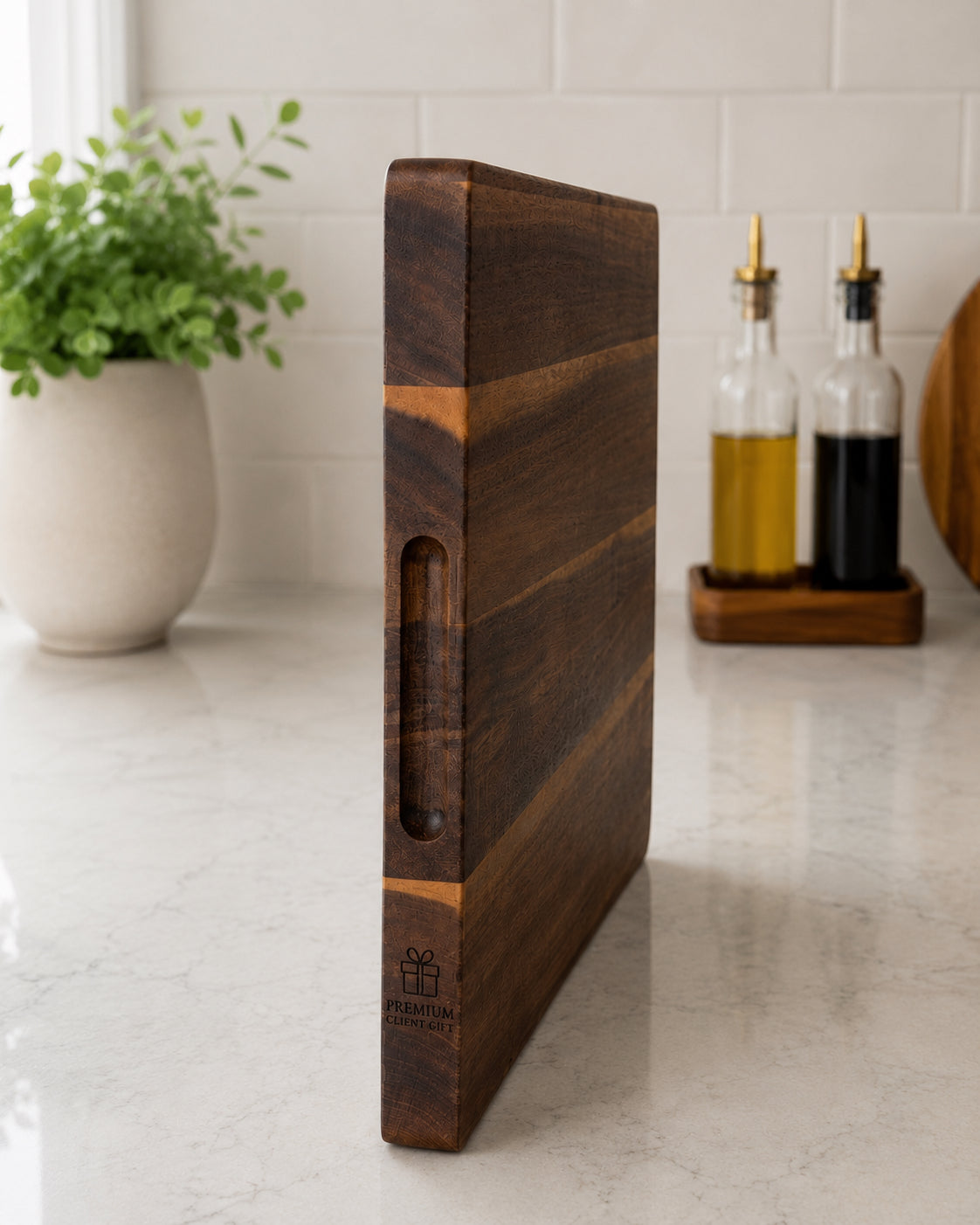 Personalized Thick Acacia Cutting Board | Premium Client Gift