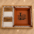 Personalized Leatherette Drop Tray & Coaster Gift Set