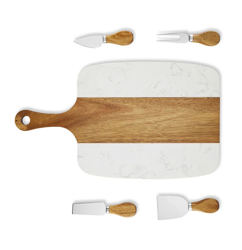 Medium Handle Serving Board with cheese utensils