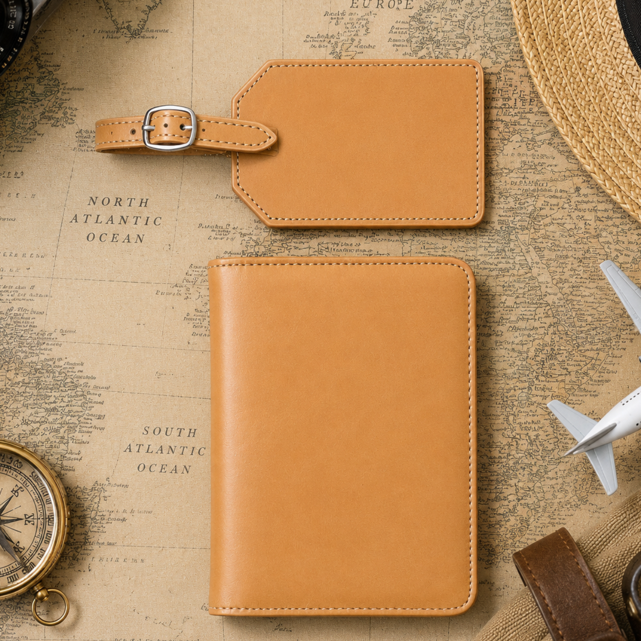 Travel Combo - Personalized Luggage Tag & Passport Holder