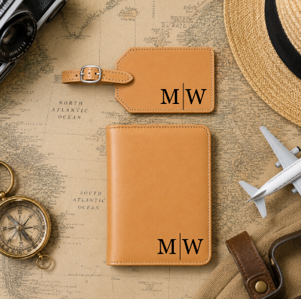 Travel Combo - Personalized Luggage Tag & Passport Holder