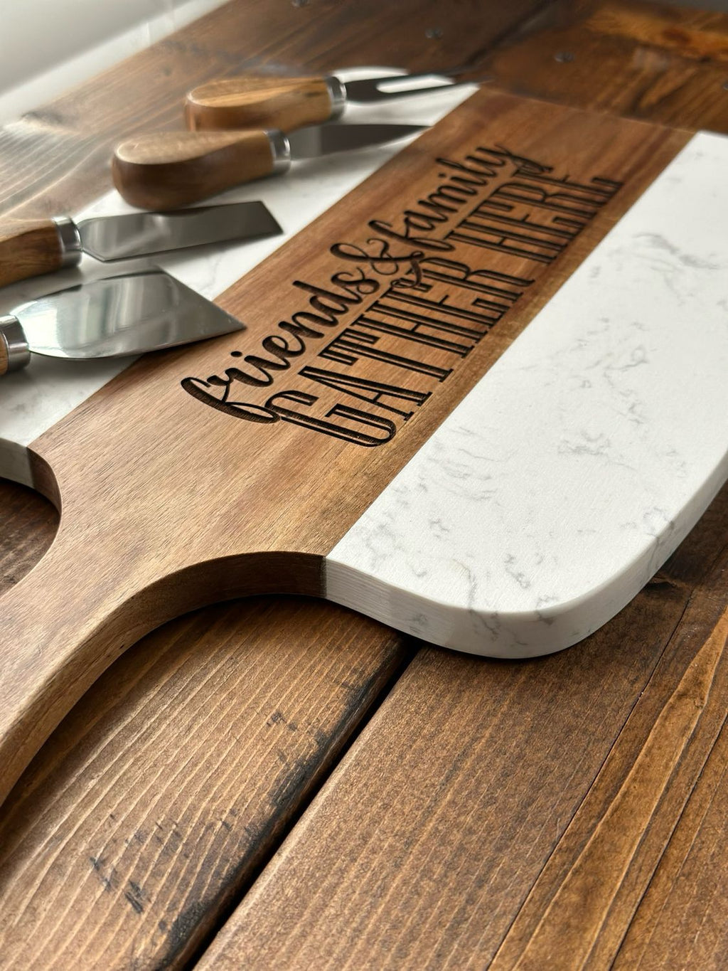 Medium Handle Serving Board with 4 Utensils