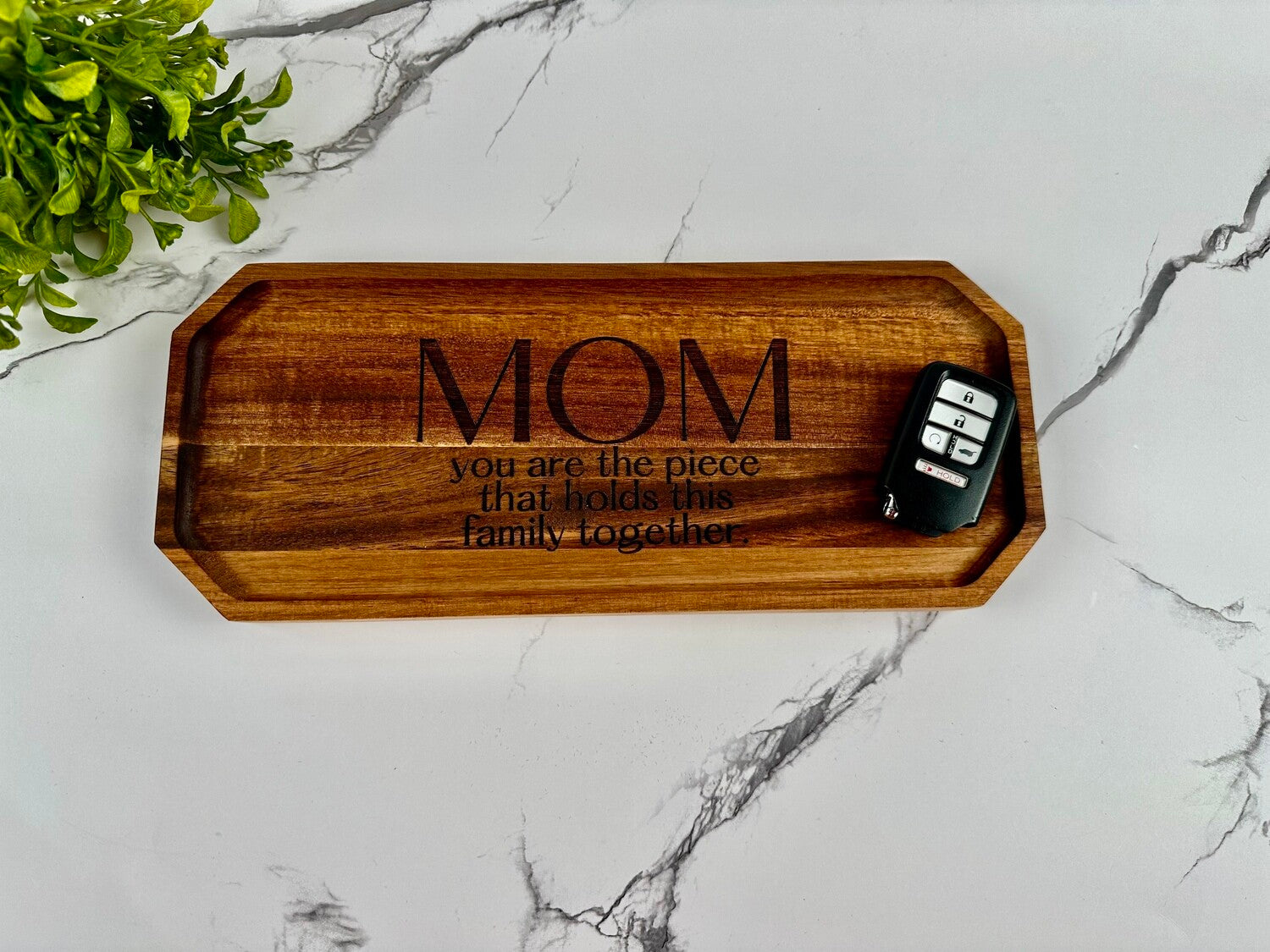 12" x 5" Acacia Wood Catch-All Tray