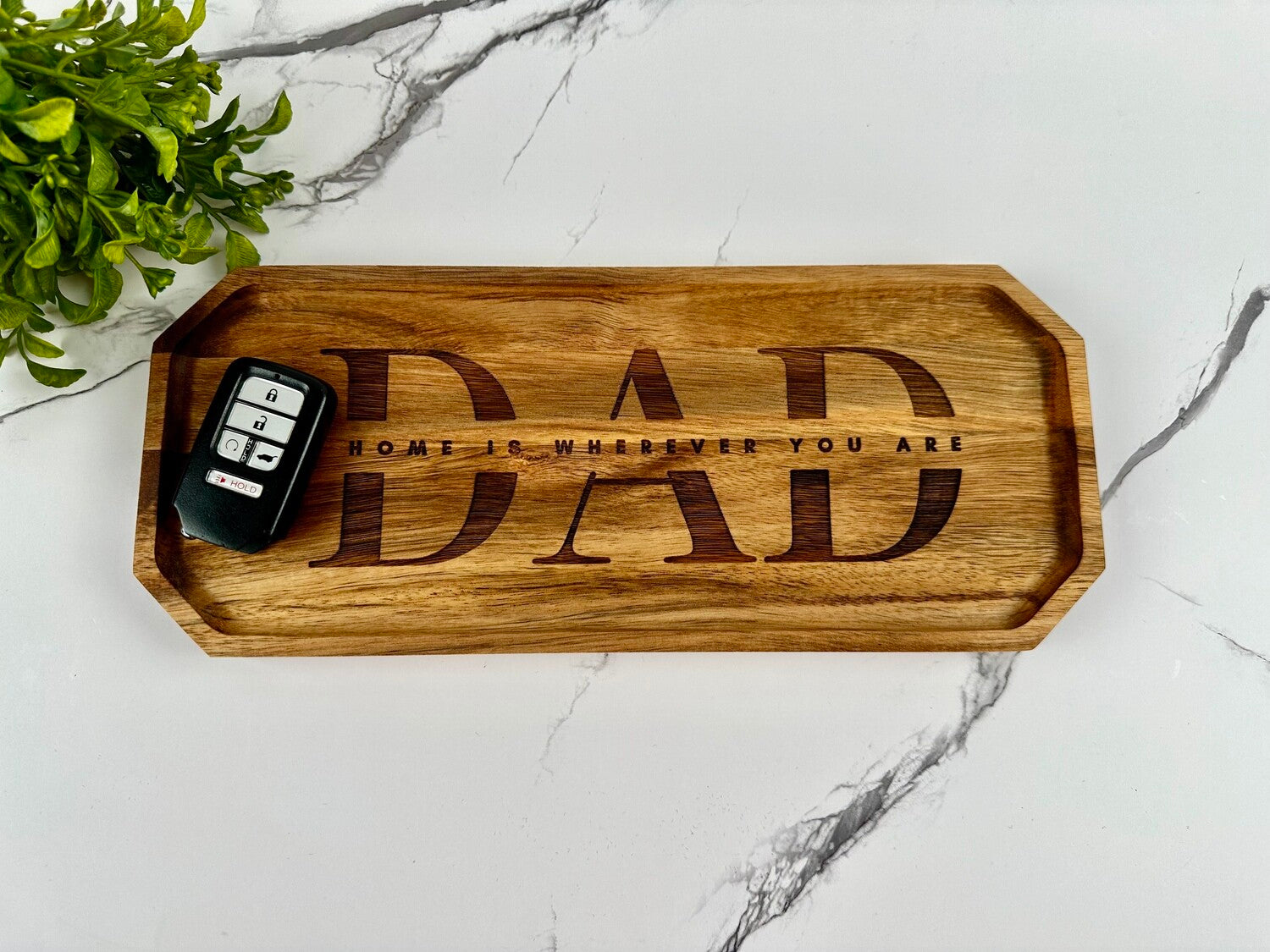 12" x 5" Acacia Wood Catch-All Tray