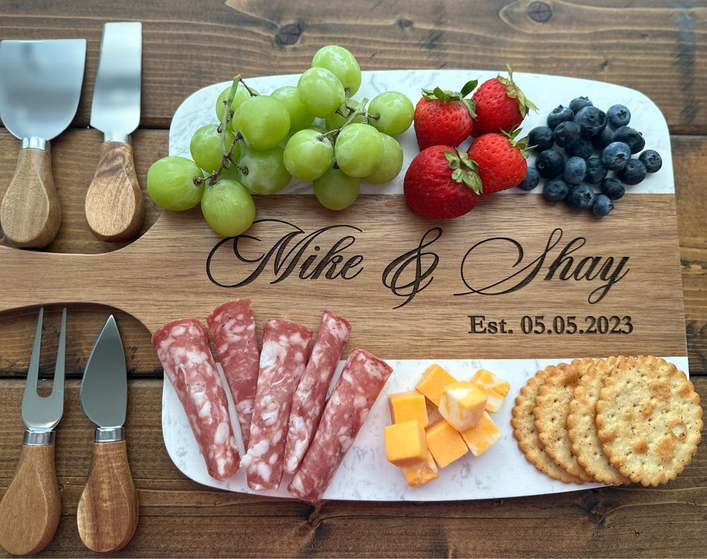 Medium Handle Serving Board with 4 Utensils