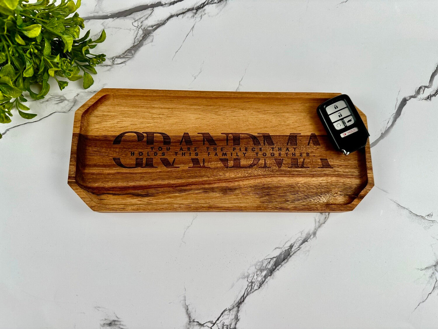 12" x 5" Acacia Wood Catch-All Tray