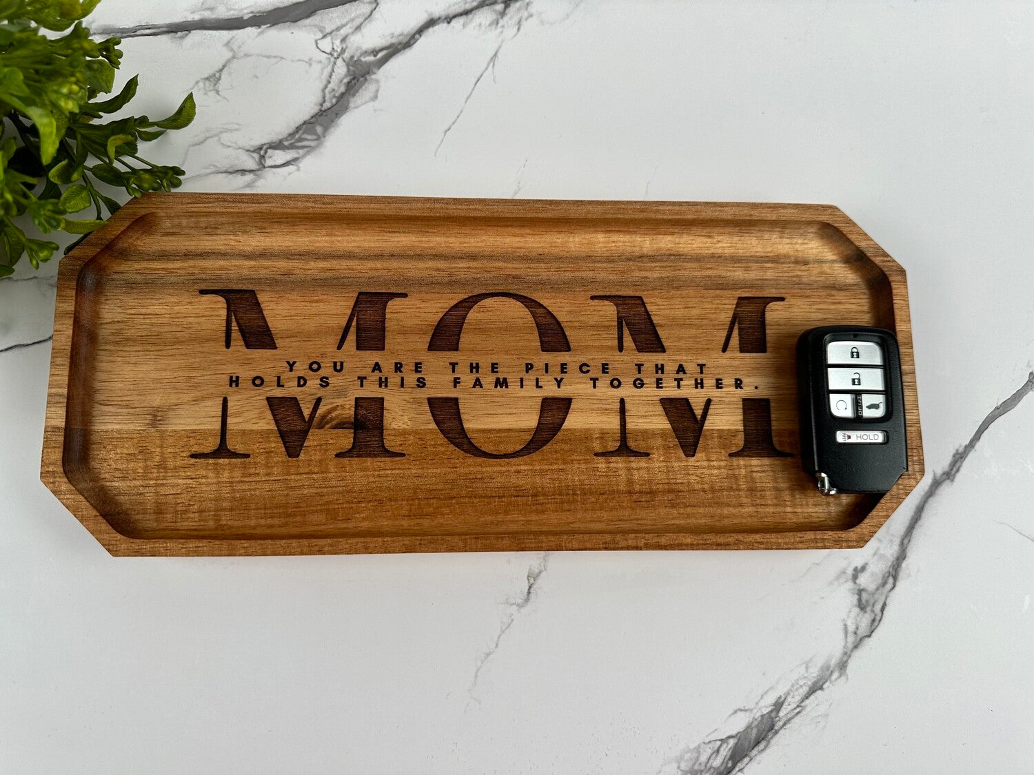 12" x 5" Acacia Wood Catch-All Tray
