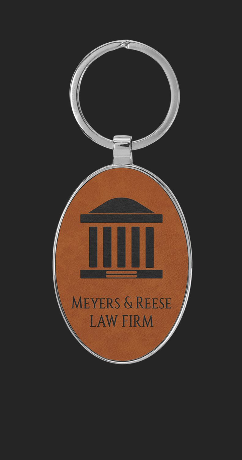 Oval Leatherette Keychain