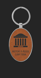 Oval Leatherette Keychain