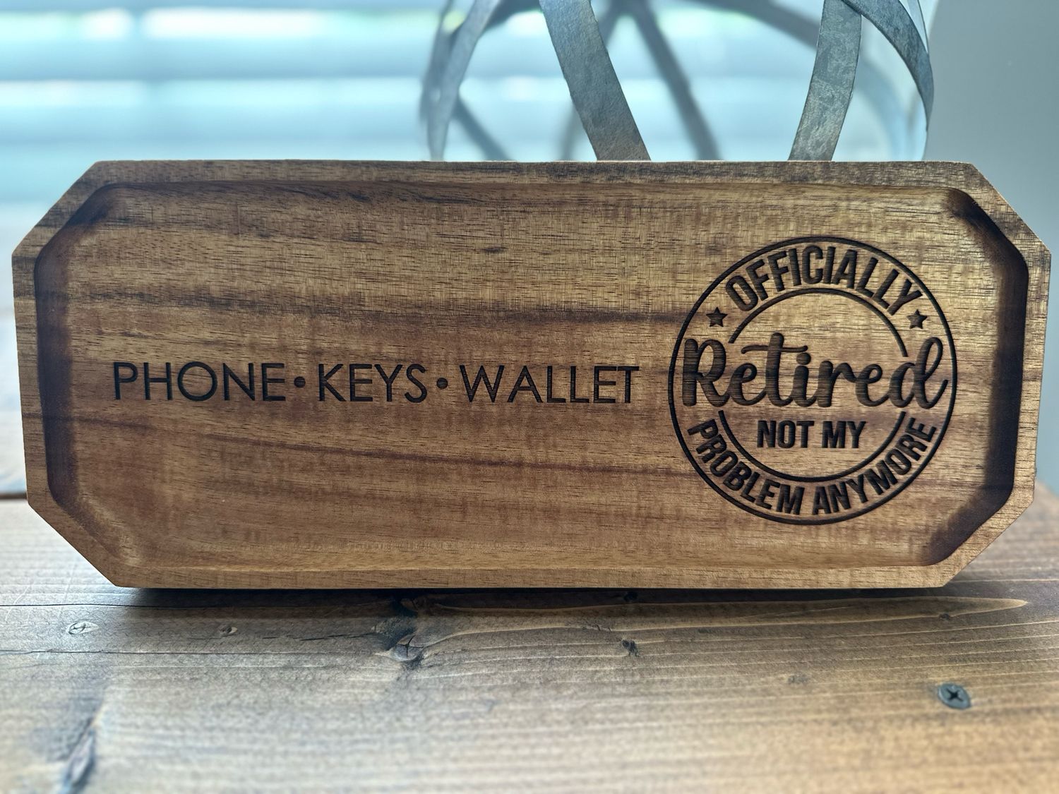 12" x 5" Acacia Wood Catch-All Tray