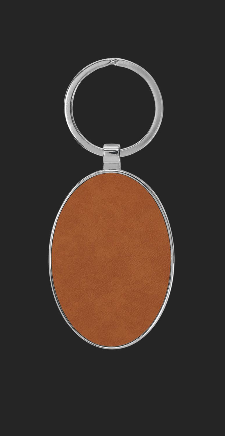 Oval Leatherette Keychain
