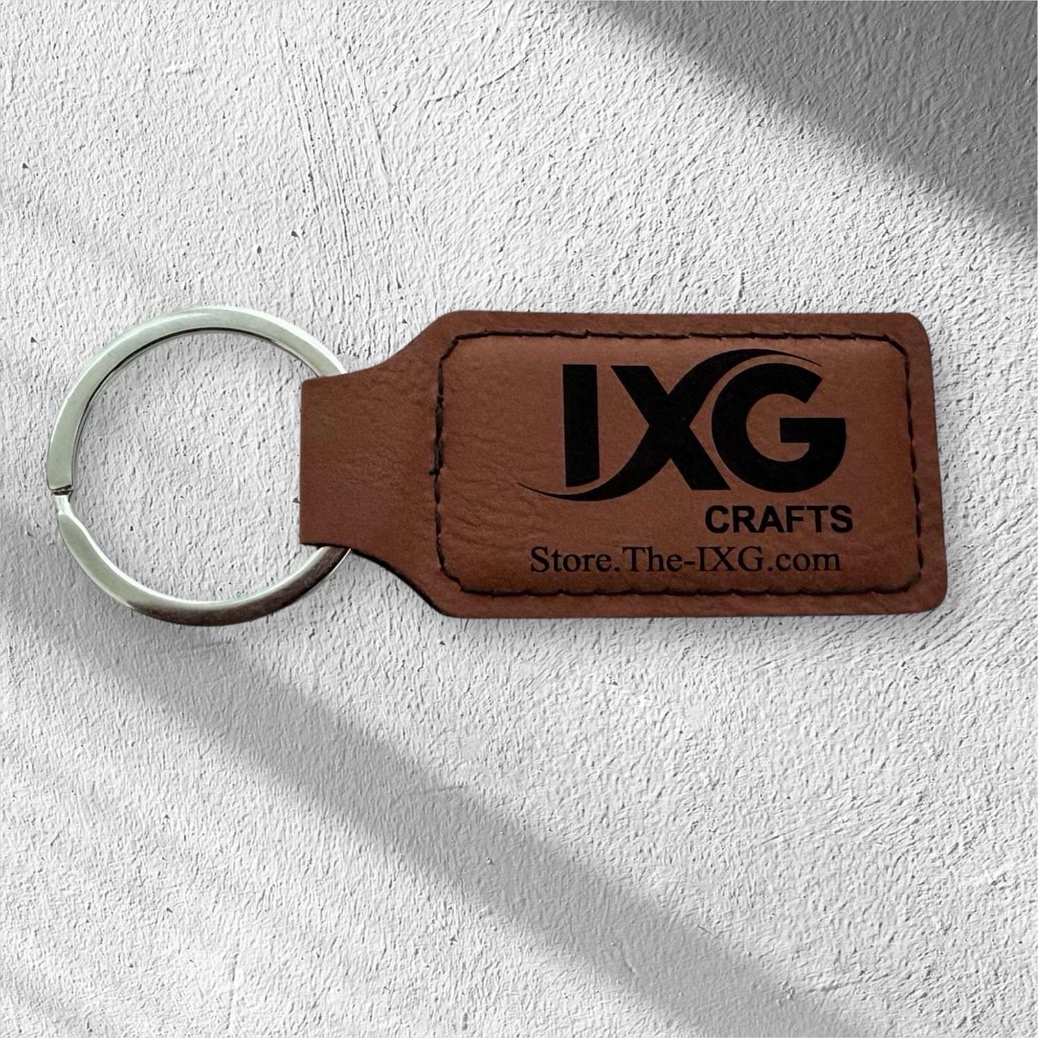 Rectangle Leatherette Keychain
