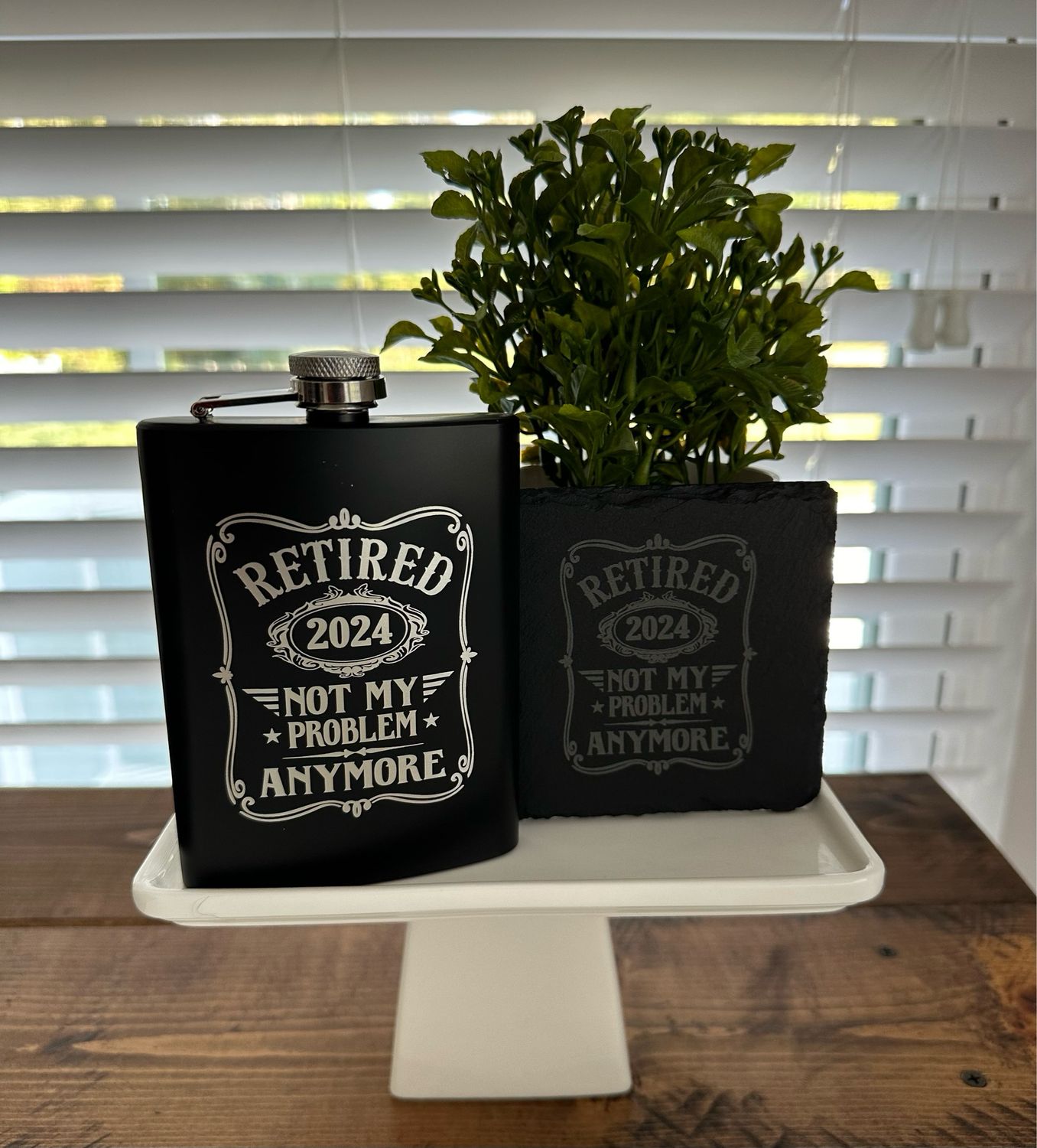 8oz Flask and Coaster Gift Set