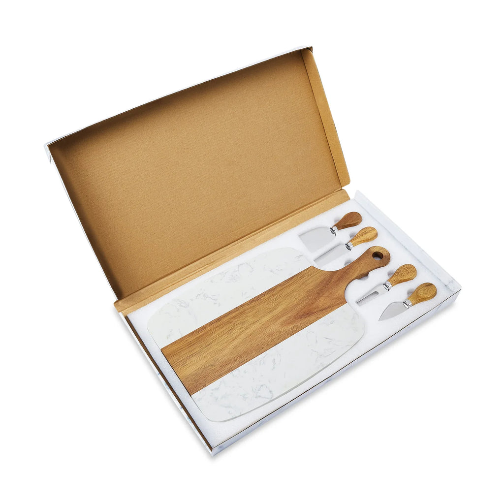 Medium Handle Serving Board with cheese utensils